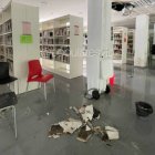 Techos caídos en la biblioteca de Na Rovella