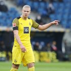 Erling Haaland durante un partido con el Borussia Dortmund esta temporada.