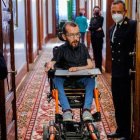 Pablo Echenique, llegando este jueves a la Comisión de Secretos Oficiales.