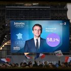 Macron, en las pantallas de París