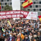 Manifestación de la AVT esta mañana en Colón (Madrid)