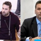 Gerard Fullana (izquierda), portavoz de Compromís en la Diputación de Alicante, y Alejandro Morant (derecha) diputado provincial del PP.