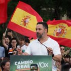 Santiago Abascal, en un mitin de la campaña andaluza.