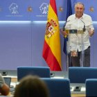 Joan Baldoví en la sala de prensa del Congreso de los Diputados