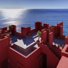 Imagen de La Muralla Roja de Calpe, uno de los edificios más emblemáticos del arquitecto catalán y patrimonio actual del municipio.