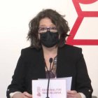 Mónica Oltra en la rueda de prensa del Consell