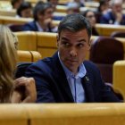 Pedro Sánchez, en el debate del Senado este martes.