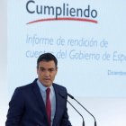 Pedro Sánchez en su rendición de cuentas