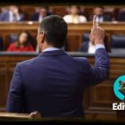 Pedro Sánchez, este miércoles en el Congreso