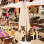 Una terraza de un restaurante en el centro histórico de Valencia.