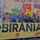 Gabriel Rufián en la marcha independentista de Valencia