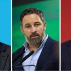 Los líderes del PP, Alberto Núñez Feijóo, de Vox, Santiago Abascal, y del PSOE, Pedro Sánchez.