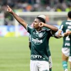 Endrick celebrando el 4-0 que le daba al Palmeiras el Brasileirao