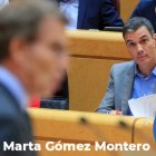 Feijóo, este martes en el Senado, ante la atenta mirada de Sánchez.