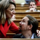 Pablo Iglesias y Yolanda Díaz en sus tiempos de plena sintonía.