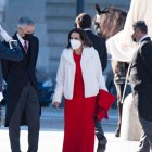 Margarita Robles a su llegada al Palacio Real.