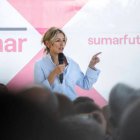 Yolanda Díaz en el acto de Sumar en Valencia