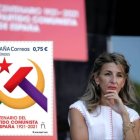 Yolanda Díaz y el sello conmemorativo al comunismo