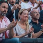 Abascal, Meloni y Buixadé en un mitin de Vox.