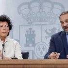 Celaá y Ábalos, dos purgados por Sánchez que reciben ahora un trato radicalmente distinto.