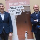 Jordi Mayor, diputado de Turismo (izquierda), y Toni Gaspar, presidente de la Diputación, durante la presentación de la campaña - DIPUTACIÓN DE VALENCIA