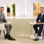 Pedro Sánchez y Carlos Franganillo en TVE