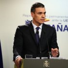 Pedro Sánchez, este jueves en Bruselas.