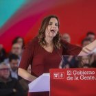 La candidata a la alcaldía de Valencia y vicealcaldesa de Valencia, Sandra Gómez, interviene durante el acto de presentación de los candidatos socialistas a las alcaldías españolas / Rober Solsona