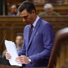 Pedro Sánchez, en la tribuna del Congreso.