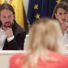 El exlíder de Podemos, Pablo Iglesias, y la vicepresidenta segunda y ministra de Trabajo, Yolanda Díaz.