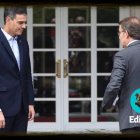 Sánchez recibiendo a Feijóo en La Moncloa.