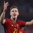 Dani Olmo, en un partido de la selección española.