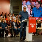 Pedro Sánchez en un mitin en Cáceres