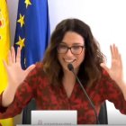 La portavoz del Consell y vicepresidenta, Aitana Mas, en rueda de prensa tras el pleno del Consell en la nueva sede de Alicante.