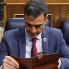 El presidente del Gobierno, Pedro Sánchez, durante una sesión plenaria en el Congreso de los Diputados.