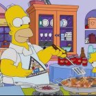 Homer Simpson cocina paella