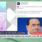 Ana Rosa Quintana anuncia en directo en Telecinco la muerte de Silvio Berlusconi.