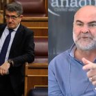 El portavoz del PSOE en el Congreso, Patxi López (i) y Antonio Navarro Tacoronte, el Mediador.