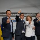 Vicent Mompó, presidente del PP de la provincia de Valencia, Carlos Mazón, candidato del PPCV a la Generalitat, Amparo Folgado, candidata del PP a la alcaldía de Torrent, y Mariana Rajoy, expresidente del Gobierno - PPCV