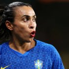 Marta. en un partido con Brasil.