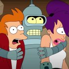 Los tres protagonistas de Futurama.