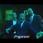 Santiago Abascal, Jorge Buxadé y Javier Ortega Smith en el sketch de "Pòlonia"