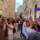 Dirigentes del PSOE ante la protesta feminista