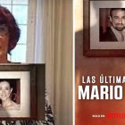 Santina D'Alessandro y el cartel de Netflix de la serie documental.