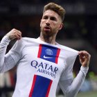 Sergio Ramos, tras marcar un gol con el PSG.