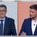 Patxi López y Gabriel Rufián durante el debate de portavoces en TVE.