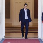 Pedro Sánchez, hoy, en el Palacio de la Moncloa.