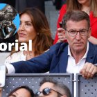 Alberto Núñez Feijóo viendo uno de los partidos de Carlos Alcaraz en Madrid.