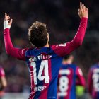 Joao Félix, celebrando el gol que le dio la victoria al Barça sobre el Atlético de Madrid.