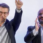 Feijóo junto a Alejandro Fernández en un acto del PP